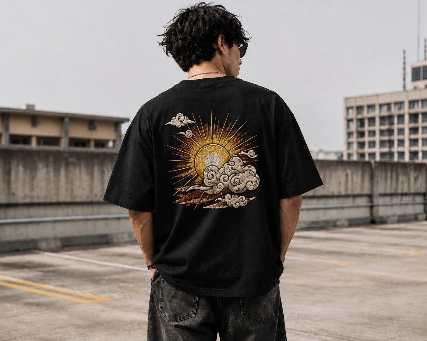 Anime Sun Rising Oversized T-Shirt
